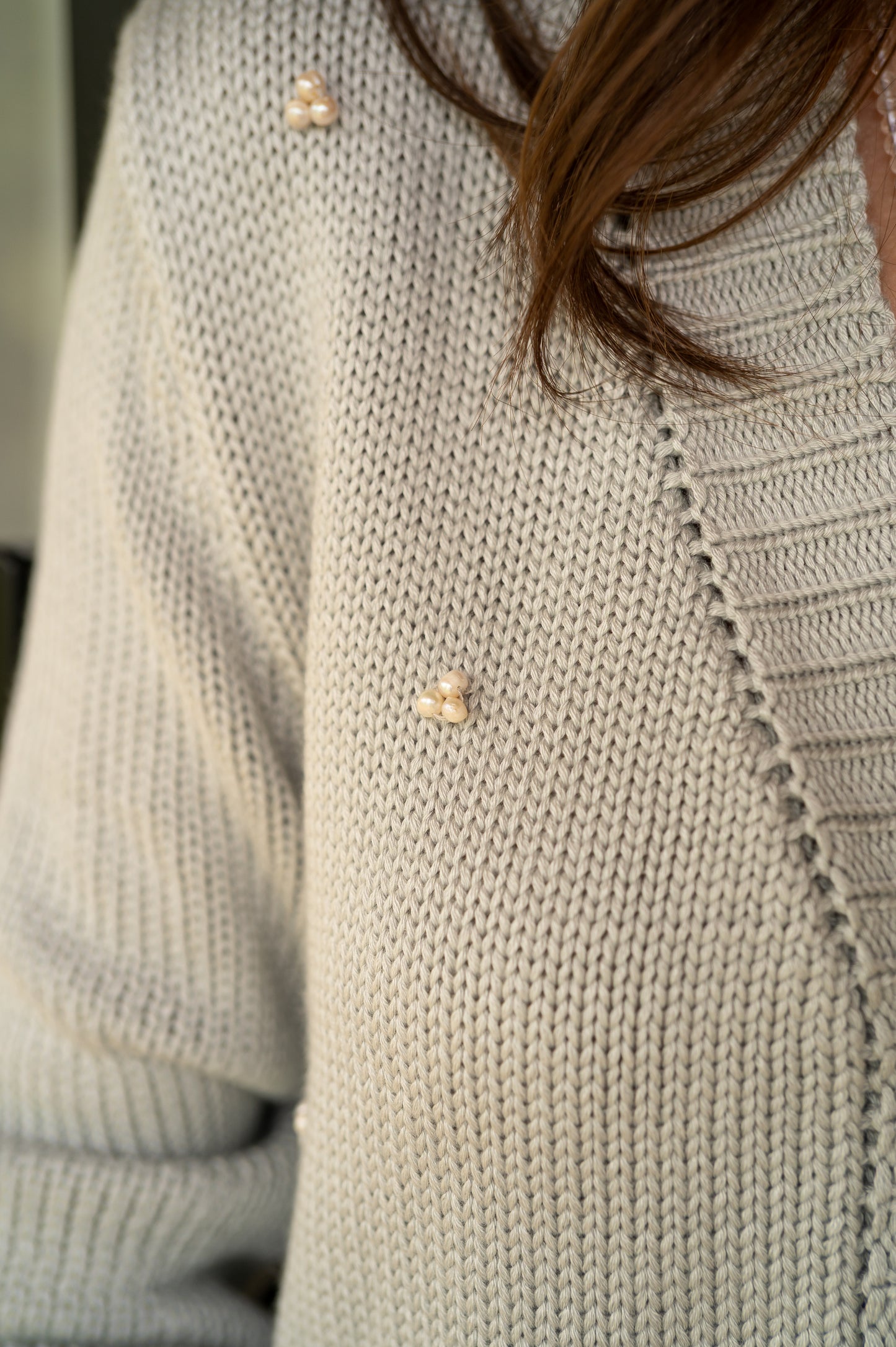 Cardigan Granate Gris