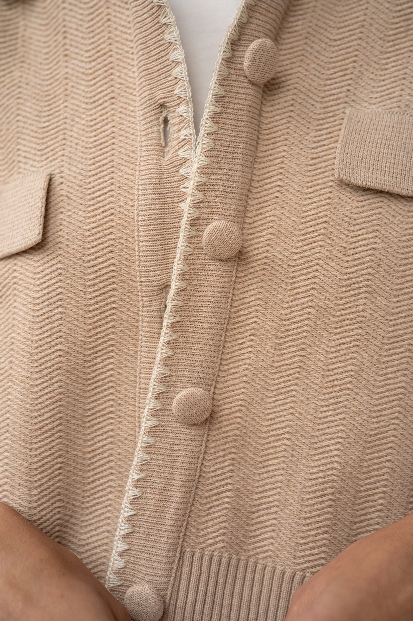 Cardigan Flor Granate Beige