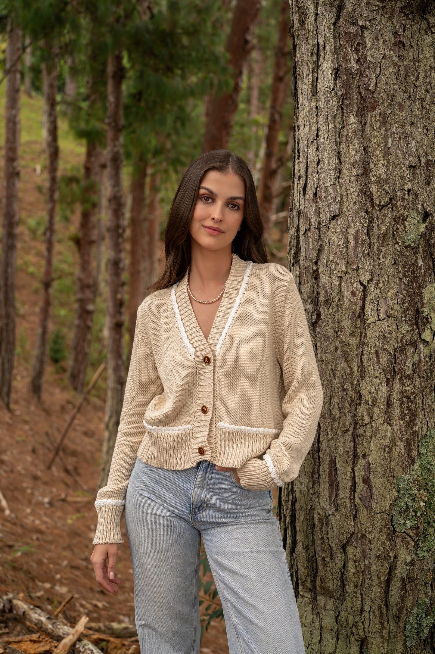 Cardigan Granate Beige