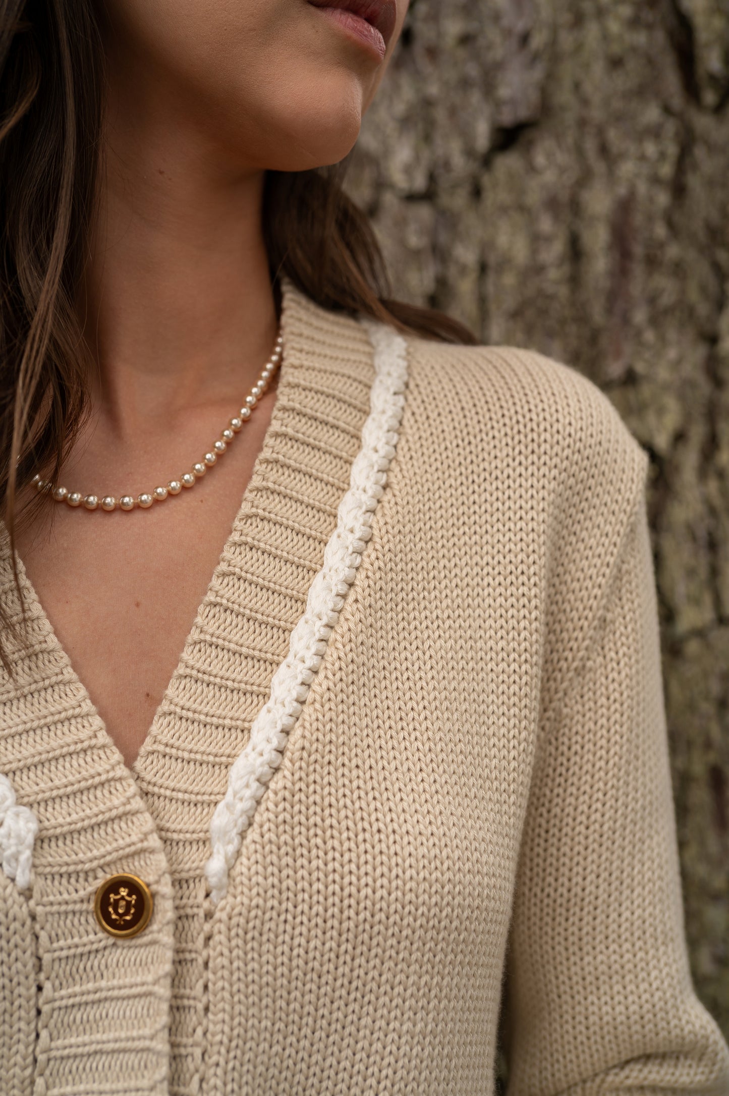 Cardigan Granate Beige