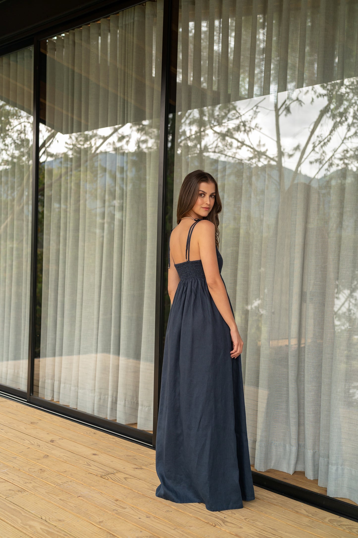Vestido Cristal Azul Oscuro