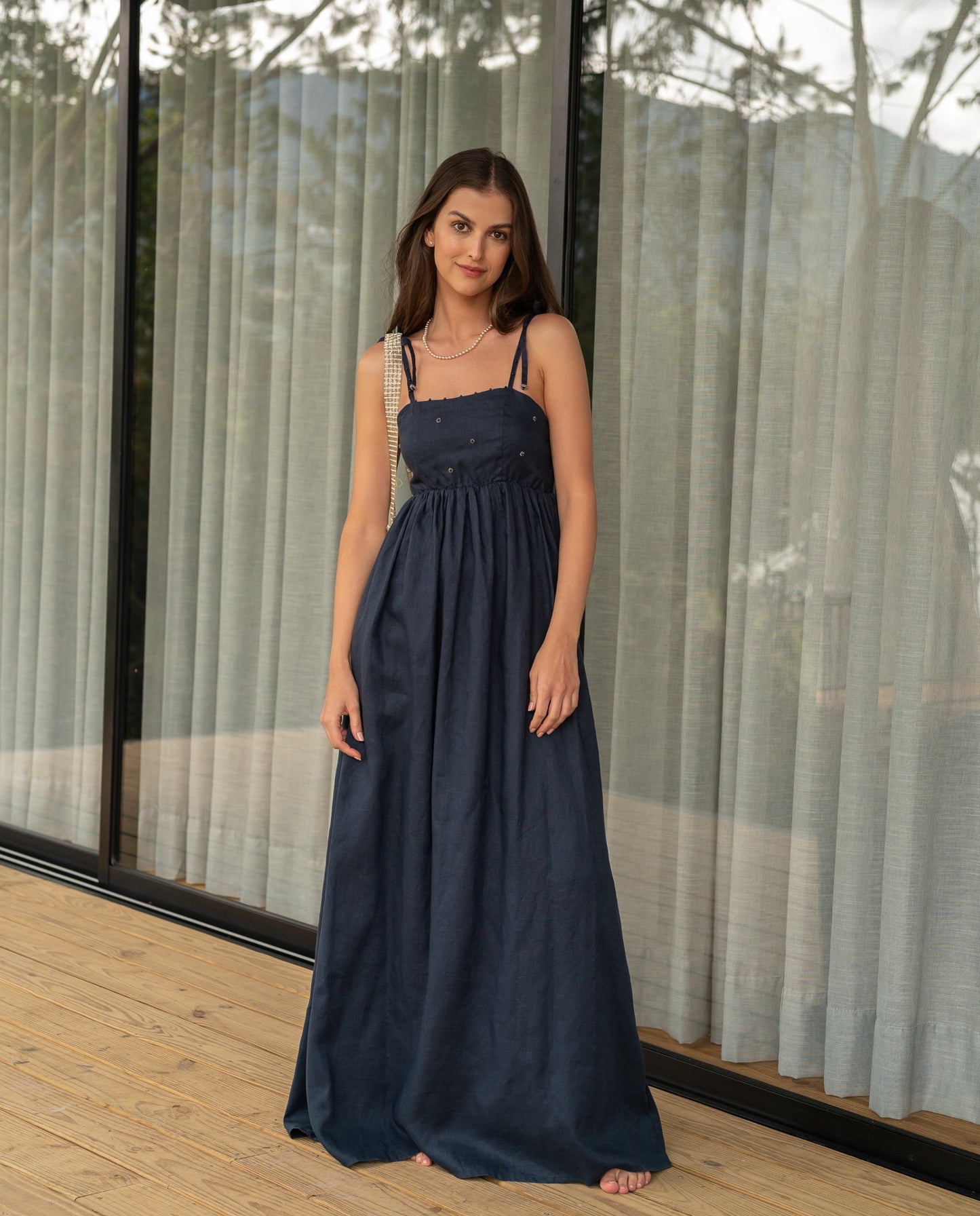 Vestido Cristal Azul Oscuro