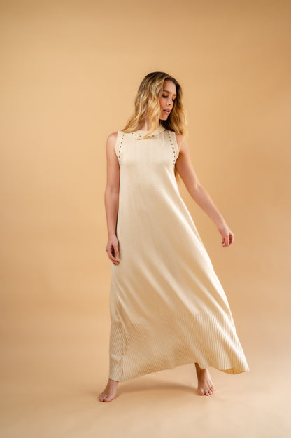 vestido raiz beige