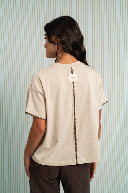 Camiseta Ciruela Beige