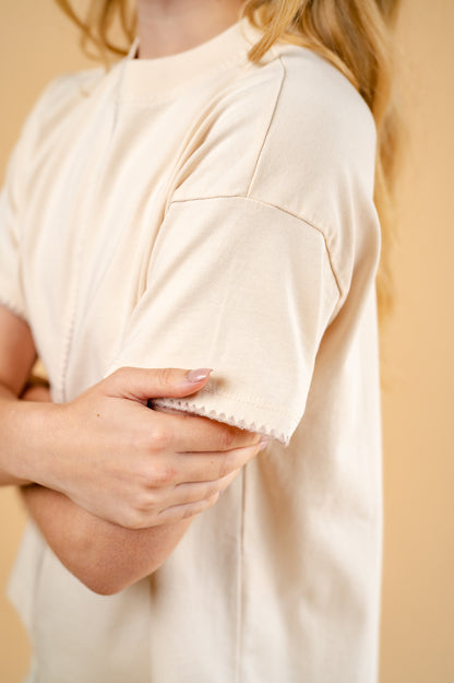 Camiseta Duna beige-rosa