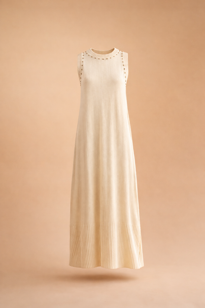 vestido raiz beige