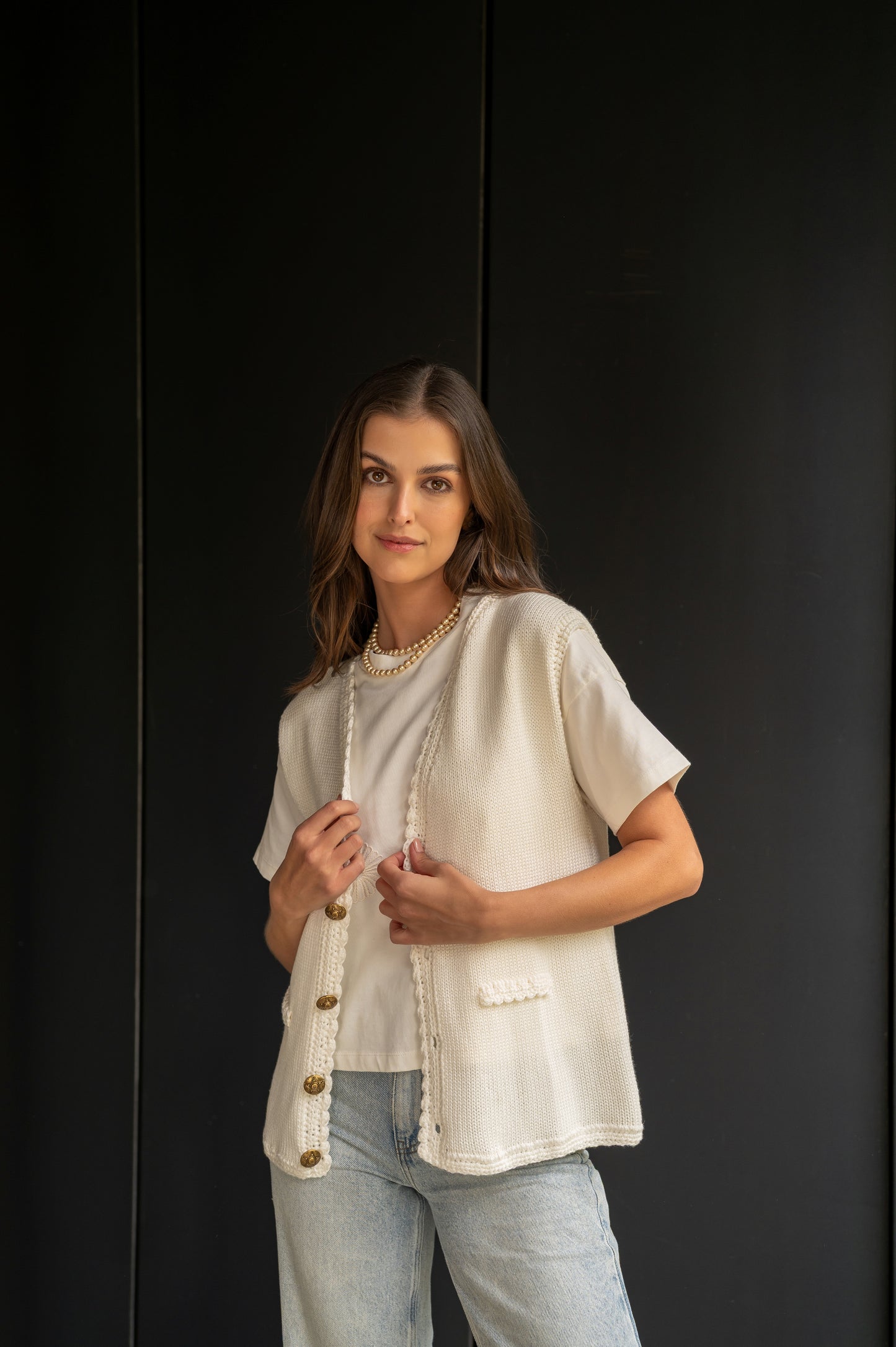 Chaleco Diamante Marfil