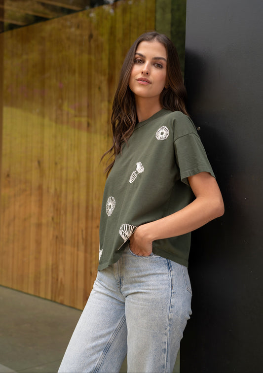 Camiseta Ágata Verde Oliva