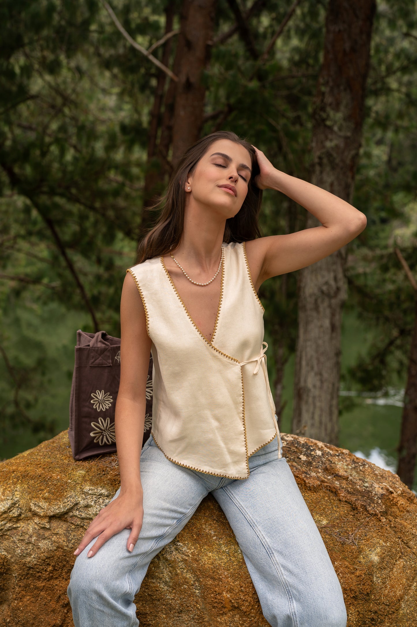 Chaleco lluvia de estrellas Beige