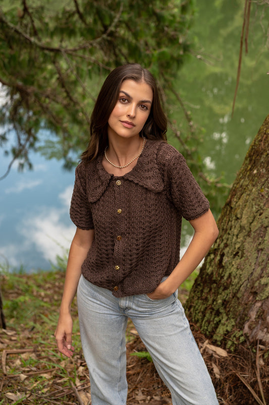 Cardigan manga corta Perla