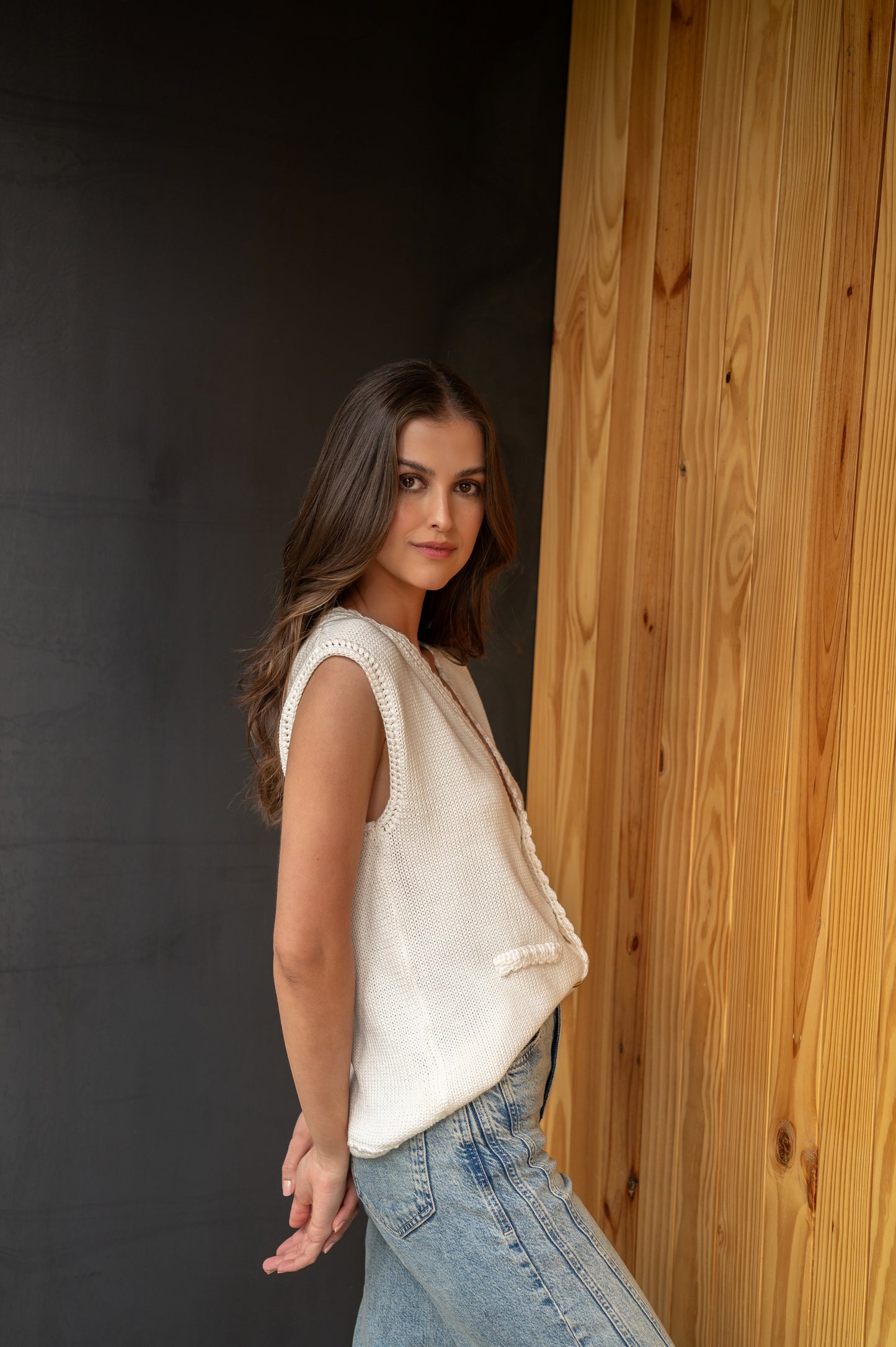 Chaleco Diamante Marfil