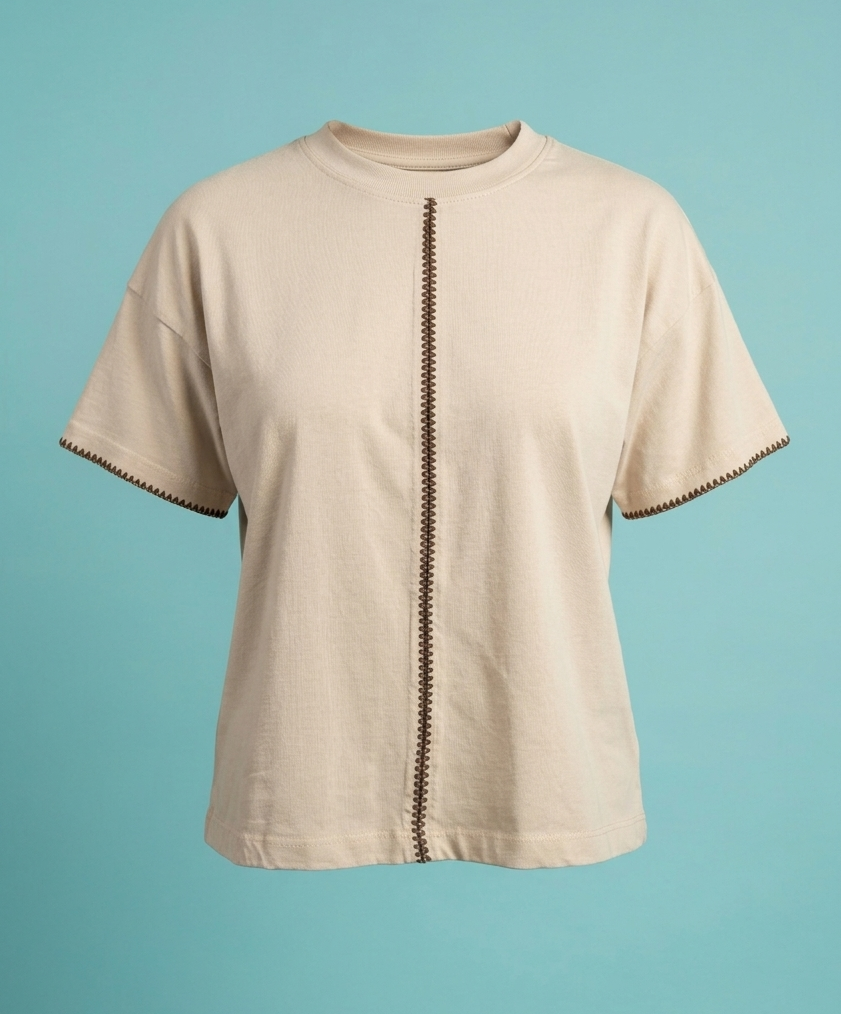 Camiseta Ciruela Beige