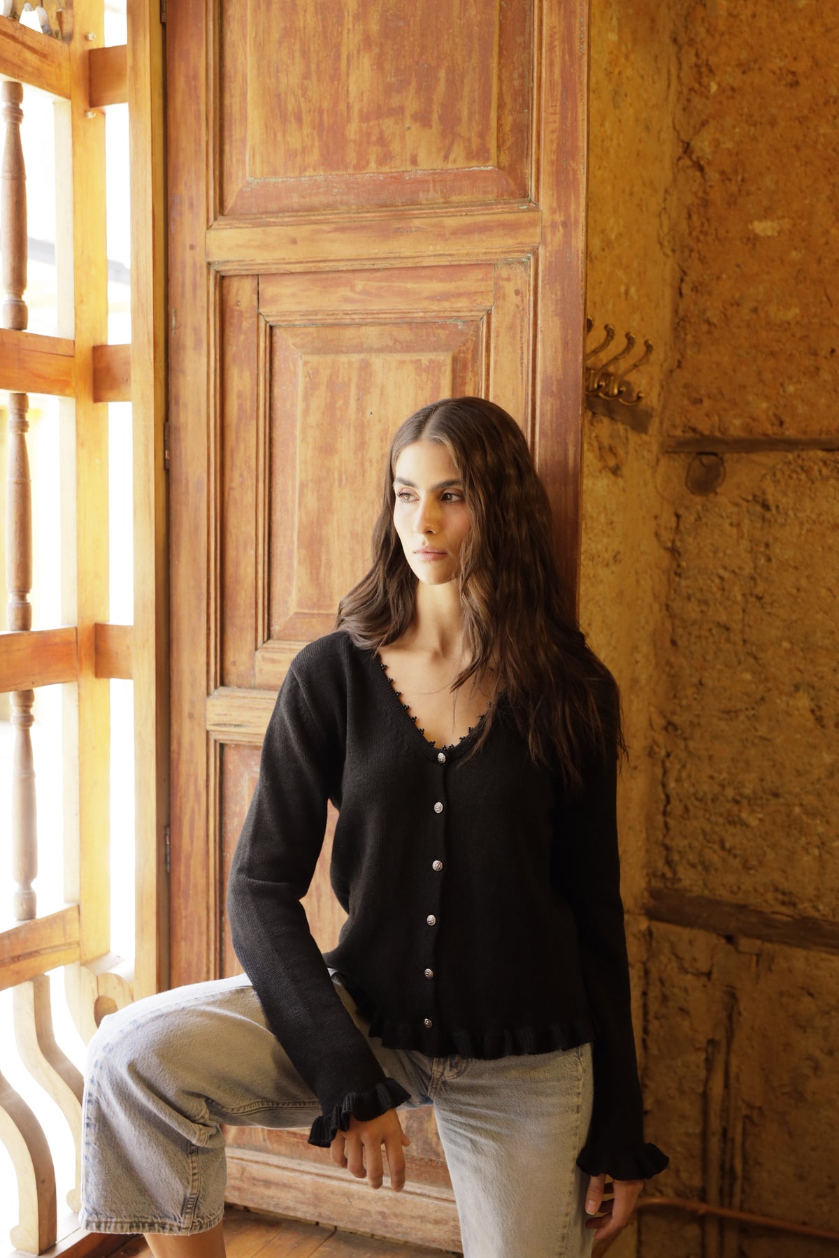 Cardigan Cerezo Negro