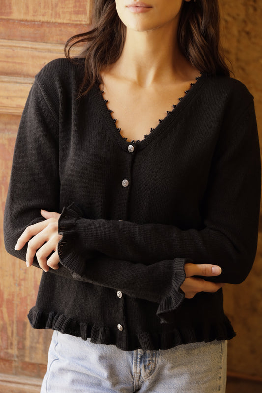 Cardigan Cerezo Negro