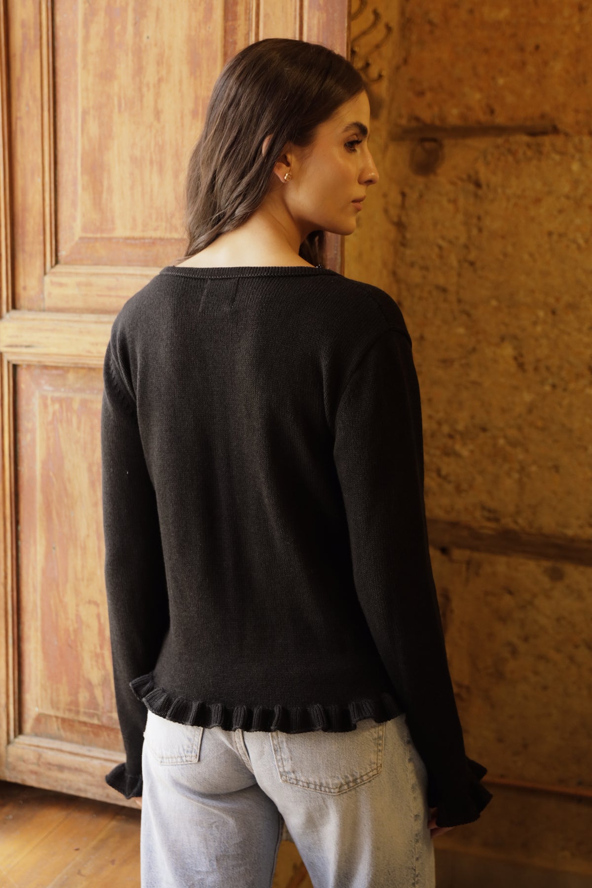 Cardigan Cerezo Negro