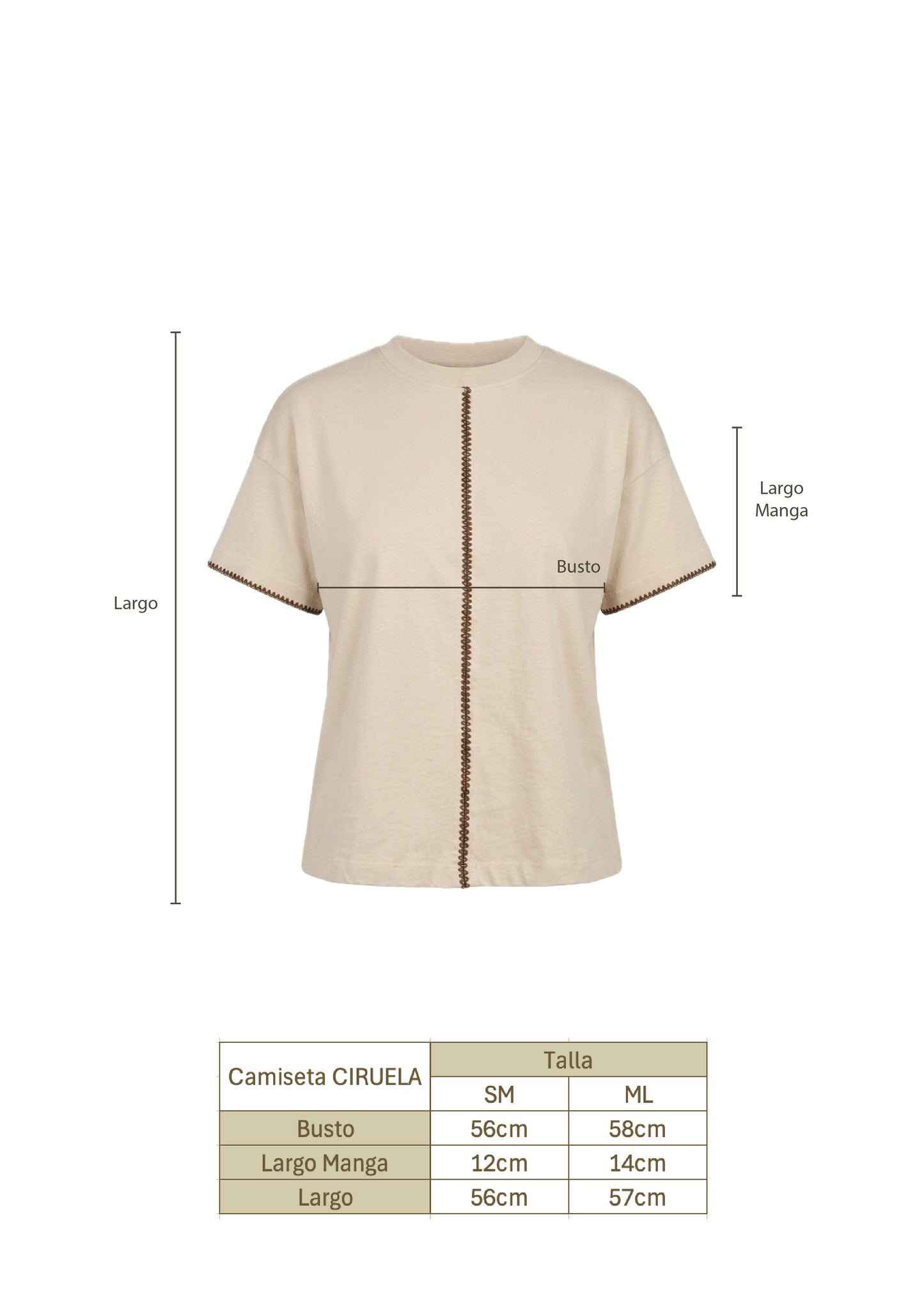 Camiseta Ciruela Beige