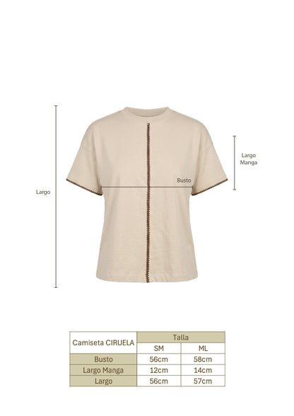 Camiseta Ciruela Beige