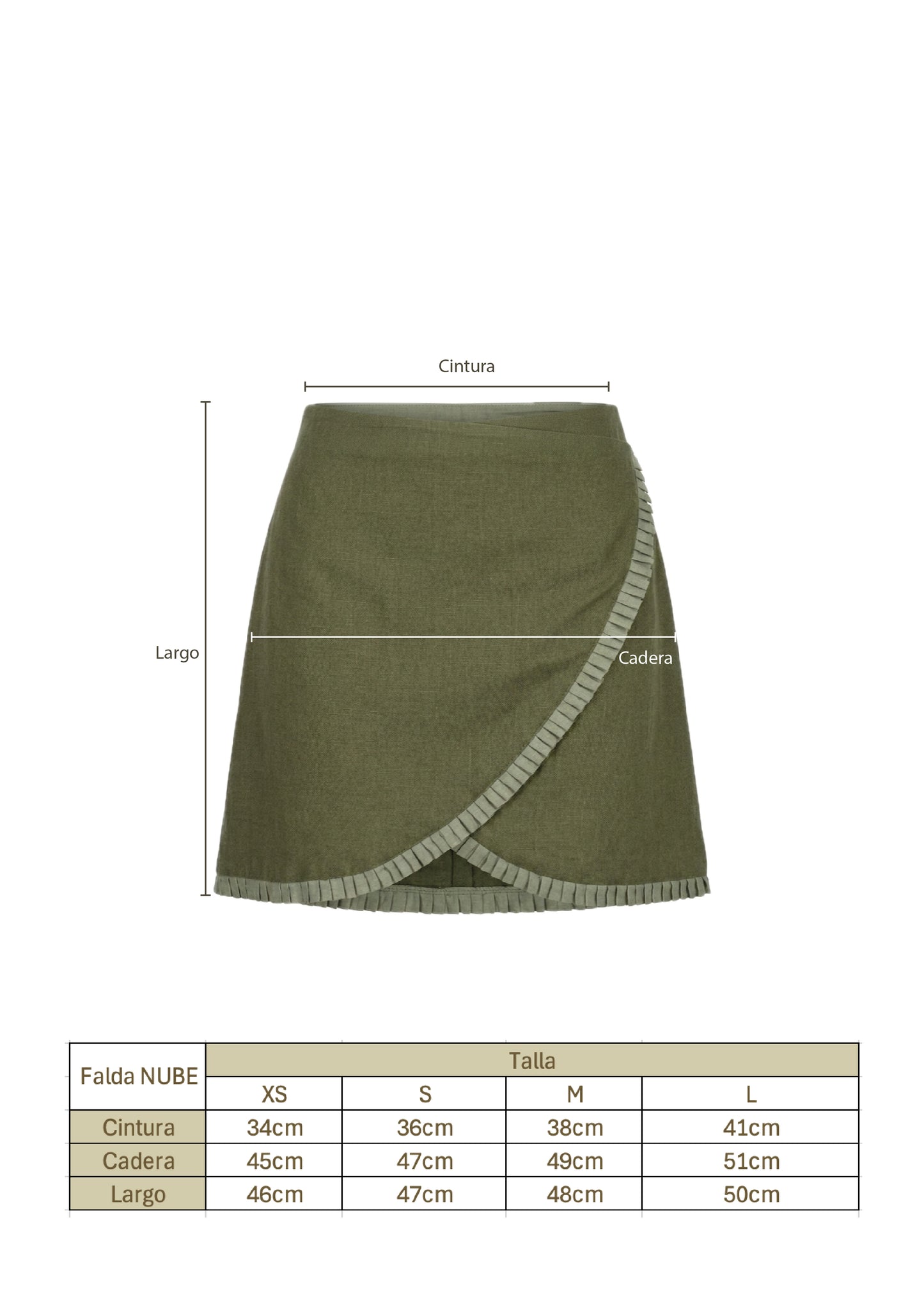 Falda nube verde